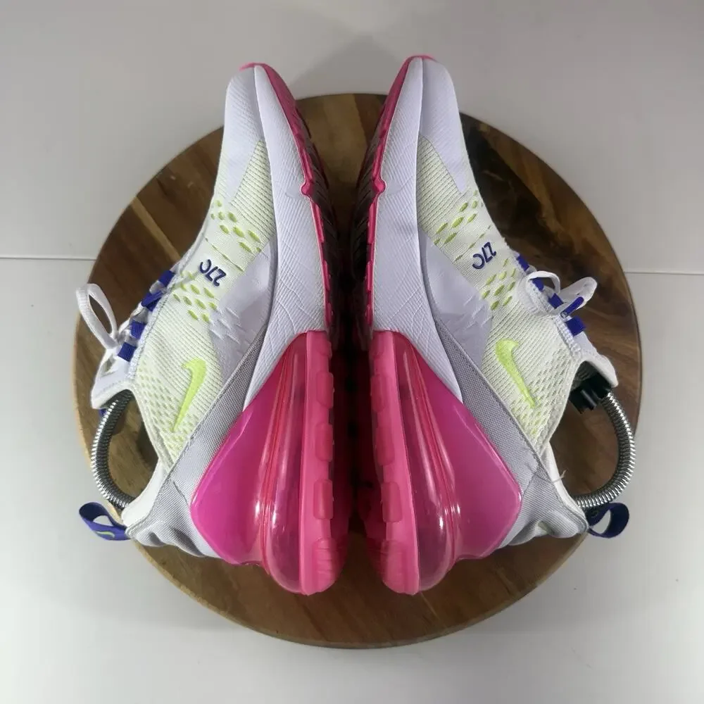 Nike Air Max 270 White-Volt-Pink Blast Woman's Size 6.5 DH0252-100
